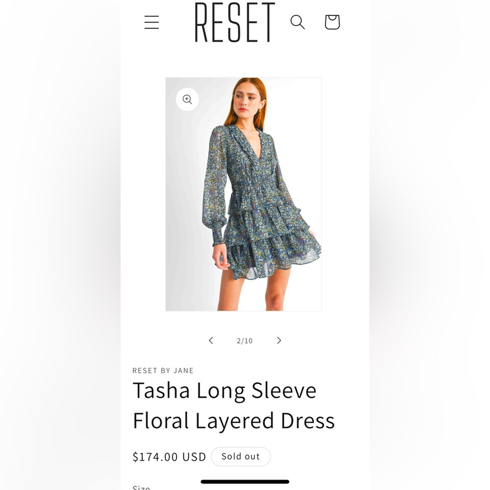 Reset by Jane sz small dress net